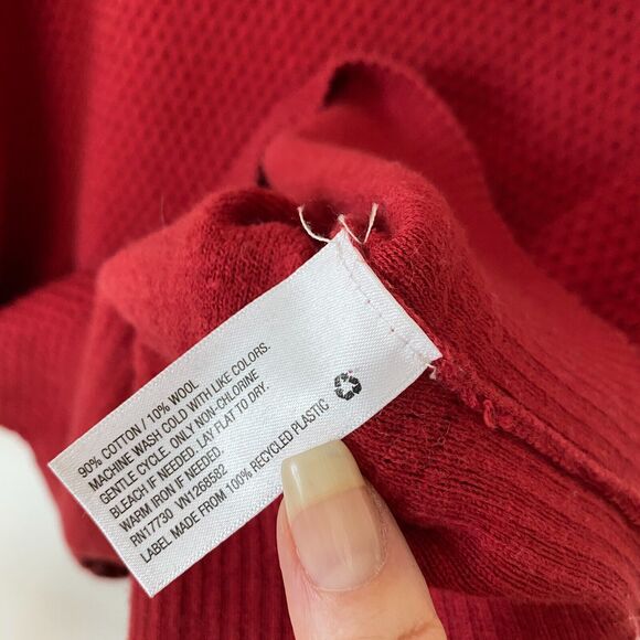 Target Prologue Red Waffle Knit Mock Neck Long Sleeve Sweater S Cotton Wool - Picture 6 of 10